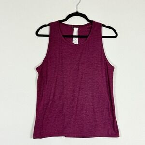 Oiselle Women Sz 8 Tank Top Magenta Heather Racerback Athletic Workout Yoga